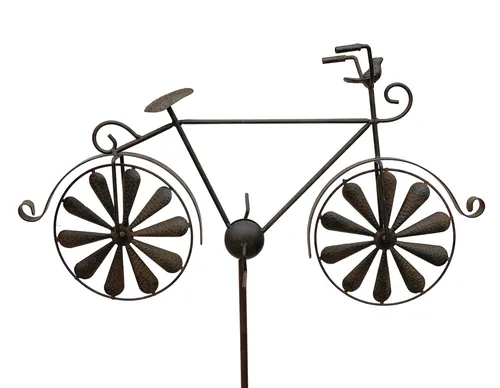 DanDiBo Gartenstecker Metall Fahrrad XL 135 cm - Dekostecker im Landhausstil mit drehbaren Windrädern, wetterfest und aus hochwertigem Metall gefertigt. Perfekte Gartendeko für ein einladendes Ambiente.
