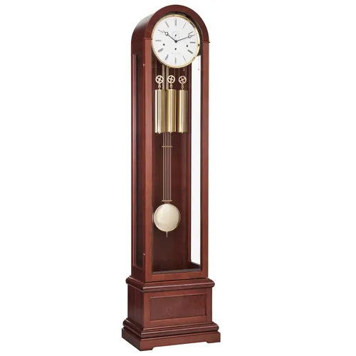 Hermle Standuhr Nussbaum mit Wurzelholz - Modell 01087-030461 - Standuhr mit Gitterpendel und facettiertem Kristallglas, aus hochwertigem Nussbaum Wurzelholz für besonderen Charme und einzigartigem Design. Genießen Sie den klassischen Westminster Schlag auf Stabgong.