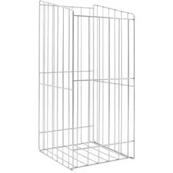 VAUTH-SAGEL Bad-Wäschekorb, abgeschrägt - Praktischer Wäschesammler - Wäschesammler aus robustem Stahldraht in edlem Weißaluminium, ideal für platzsparende Aufbewahrung im Badezimmer.