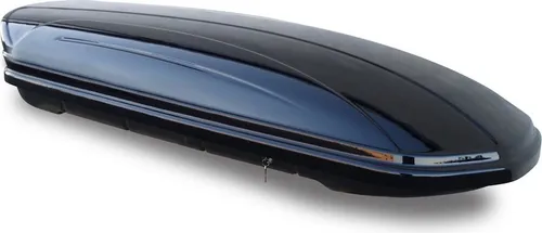 Dachbox VDPMAA460 460 Liter schwarz glänzend abschließbar + Dachträger VDP EVO Stahl kompatibel mit Mazda 2 (DE) 3-5 Türer 2007-2015