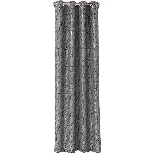 JOOP! Ösenschal J-Ornament, grau - Stilvoller Sichtschutz - Ösenschal aus hochwertigem Synthetik in elegantem grau, Maße: 140 cm Breite. Perfekt für stilvolle Wohnräume, zertifiziert nach Öko-Tex Standard 100.