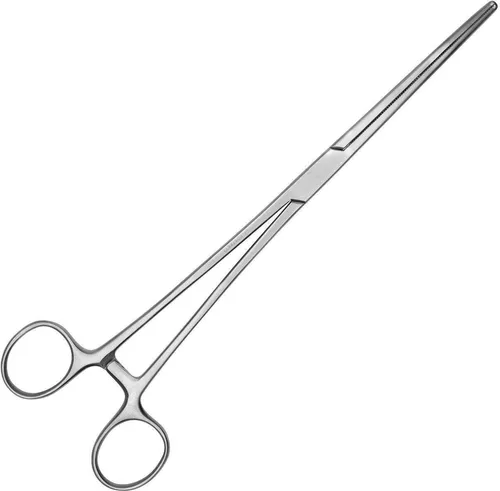 May Erste-Hilfe-Set Edelstahlklemme 25 cm - Präzise Arbeiten mit gebogener und geriffelter Klemme - Erste-Hilfe Kategorie: Hochwertige Edelstahlklemme für präzise Anwendungen, ideal für medizinische Notfälle und professionelle Nutzung.