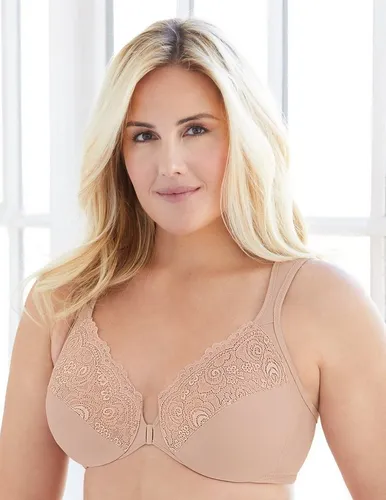 Glamorise Damen 1245 Plunge Bra, Haut, 95C - Komfortabler Vorderverschluss - Funktionsunterwäsche mit WONDERWIRE-TECHNOLOGIE für optimalen Tragekomfort. Der Vorderverschluss ermöglicht einfaches An- und Ausziehen.