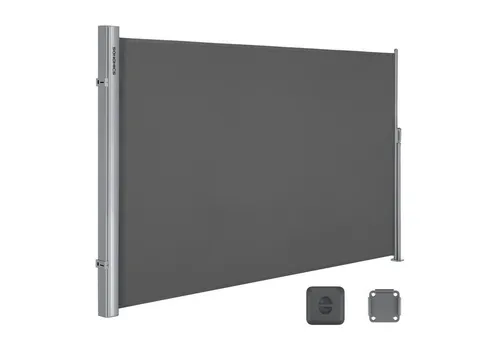 SONGMICS Seitenarmmarkise Alu Sichtschutz 300x200 cm in grau von SONGMICS