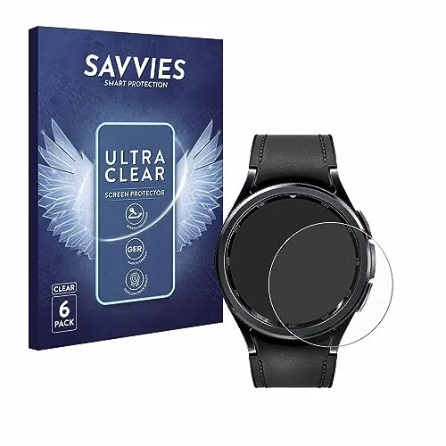 Savvies 6 Stück Schutzfolie für Samsung Galaxy Watch 6 Classic (47 mm) Displayschutz-Folie Ultra-Transparent