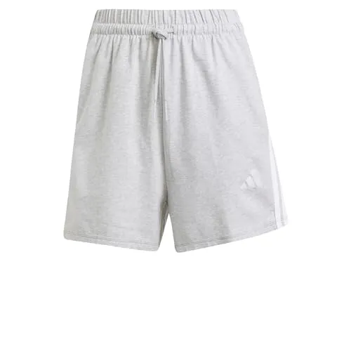 adidas Damen Essentials 3-Stripes Cotton Shorts - Hochwertige Freizeitshorts für Damen - Trainingsbekleidung mit hohem Bund, aus 93 % Baumwolle für optimalen Tragekomfort und praktischen Taschen auf der Vorderseite.