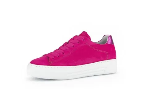 Gabor Damen Low-Top Sneaker, Frauen Halbschuhe,Sportschuhe,Freizeitschuhe,Laufschuhe,schnürschuhe,schnürer,pink/Fuxia(Se.Uni),38 EU / 5 UK