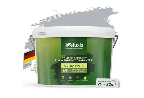Veluxis Wandfarbe Universal - Hochwertige matte Innenfarbe für stilvolle Wohnräume. Tropfarm, geruchsarm und einfach anzuwenden – ideal für DIY-Projekte und kreative Raumgestaltungen.