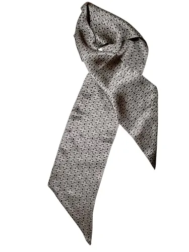 Posh Gear Seidenschal Satilina für Damen und Herren, silber dunkel blau - Eleganter Seidenschal aus 100% hochwertiger Seide, ideal für stilvolle Akzente. Größe 14 x 125 cm, perfekt für jede Gelegenheit.