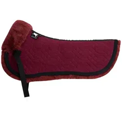Engel Reitsport Sattelpad Sattelkissen Sattelpad SAKIS1 Lammfell & Baumwollsteppstoff Fellkranz rot L (18 - 19,5 Inch) 58cm