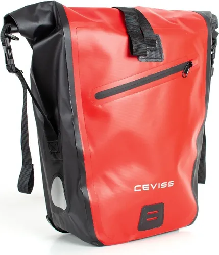 Fahrradtasche Packtasche 25 L Gepäckträgertasche Wasserdicht Schnellverschluss rot/schwarz