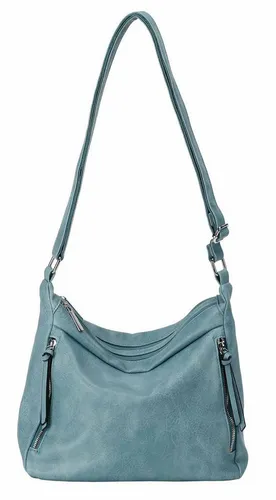 ITALYSHOP24 Schultertasche Damen Tasche Shopper Crossbody Handtasche Umhängetasche Beuteltasche, CrossOver Damentasche Hobo Bag Henkeltasche Reisetasche Leder Optik