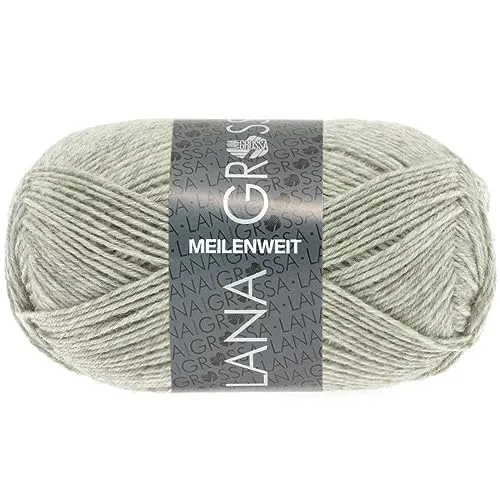 LANA GROSSA Meilenweit 50g | Sockenklassiker, waschmaschinenfest | Handstrickgarn aus 80% Schurwolle & 20% Polyamid | 50g Wolle zum Stricken & Häkeln | 210m Garn FB1102