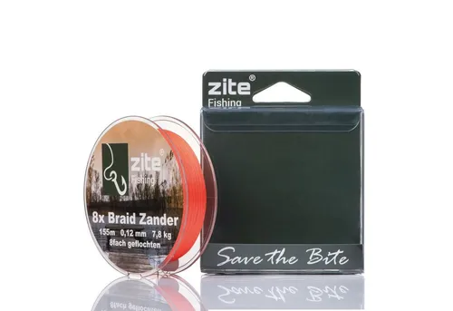 Zite Angelschnur 8-fach geflochten - 155m Angelsehne 0,12mm - Barsch, Hecht & Zander