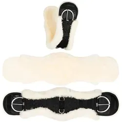 Equinate Westerngurt Classical mit echtem Lammfell - anatomischer Sattelgurt - Reitgurte mit breitem Schnitt für optimale Druckverteilung, aus echtem Lammfell, waschbar bei 30°C und besonders anschmiegsam.