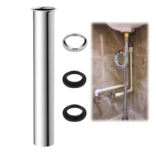 mm Verlängerungsrohr, Verlängerung für Waschbecken, Siphonverlängerung, Tauchrohr für Siphon, Edelstahl, geeignet für Waschbecken und Badezimmer 300