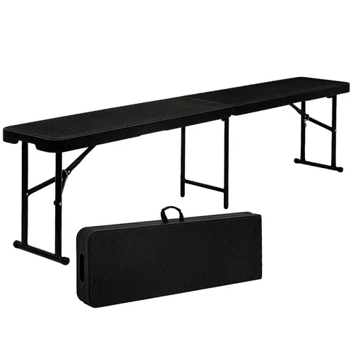 Wetterfeste Klappbare Bierbank im Rattan Look 184x30x43 cm von AMANKA