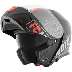 FC-Moto Novo Straight Klapphelm, schwarz-orange, Größe S - Motorradhelm mit HIRP Schale, ideal für Sicherheit und Komfort. Perfekt für stilbewusste Fahrer, die Wert auf Funktionalität legen.