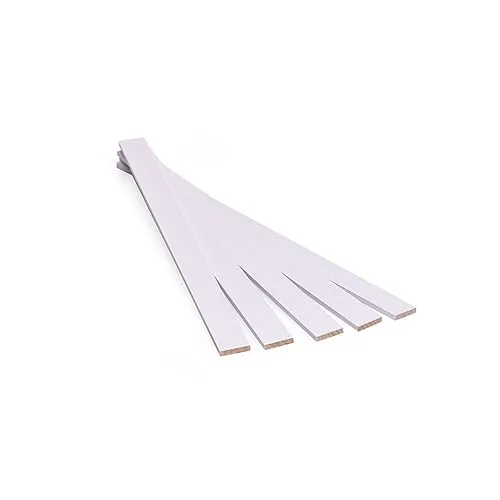 Metrie™ 100 Stück weiß gefärbte Holzstäbchen Bastelholz - ideal zum Heimwerken, Holzarbeiten und Basteln mit Kindern, hochwertiges Buchenholz, 25 x 1,6 x 0,3 cm