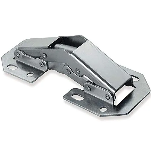 Möbel-Aufschraubscharnier, mit Feder, 90°, 19639, Stahl vernickelt