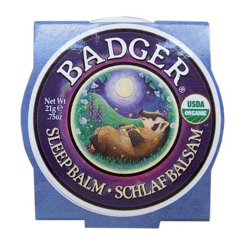 Badger Sleep Balsam für ruhigen Schlaf 21 g - Tagespflege, ideal für entspannende Nächte, passt in jede Handtasche und sorgt für erholsamen Schlaf unterwegs.
