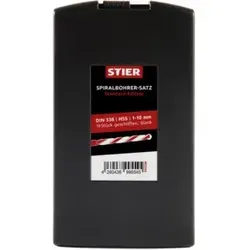STIER Spiralbohrer-Set Standard DIN 338 HSS-G 1-10mm 19-teilig in Kassette