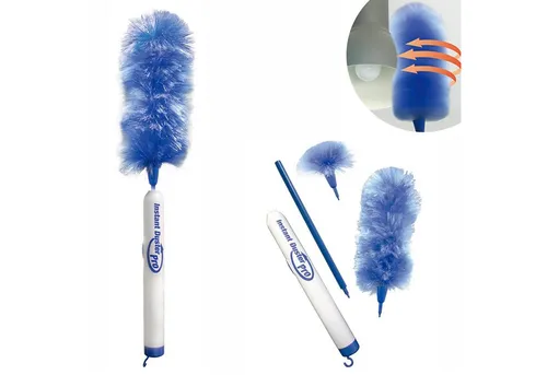 Instant Duster Pro Best Direct, 4-TLG. Set - Staubwedel Set mit großem und kleinem, elektrisch betriebenen Staubwedel. Perfekt für alle Oberflächen und schwer erreichbare Stellen dank Teleskopstiel und rotierender Reinigung.