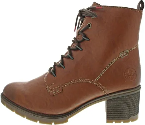 Rieker Damen 77521 Schnürstiefel - Braun, 40 EU - Wanderschuhe mit Antistress-Sohle für besonderen Komfort, schockabsorbierend und rutschfest, ideal für lange Spaziergänge.