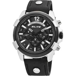 Elite Herren Chronograph mit Kunstlederionband - Moderne Herrenarmbanduhr mit präzisem Quarzuhrwerk und stilvollem Kunstlederion-Armband. Ideal für den Alltag und besondere Anlässe, mit praktischen Funktionen wie Stoppfunktion und Datumsanzeige.