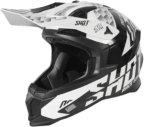 Shot Lite Rush Motocross Helm 2XL schwarz - Motorradhelm mit einstellbarer belüfteter Spitze und robustem PU-Hartlack für optimalen Schutz und Komfort beim Fahren.