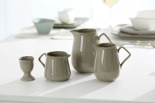 Eierbecher 6er Set Casa grau - Ritzenhoff & Breker - Elegantes Eierbecher Set aus grauem Porzellan, spülmaschinenfest und ideal für stilvolle Frühstückstische.