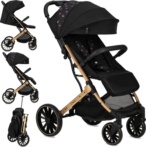MoMi ESTELLE PLUS LIGHT Kinderwagen - Leichter Buggy für Kinder ab 6 Monaten, mit klappbarem Design, 5-Punkt-Sicherheitsgurt und praktischer Teleskop-Stange zum Ziehen – ideal für Shopping und Ausflüge.