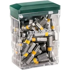 Metabo Bitset Bit-Box T25, 25-teilig - Werkzeug-Set mit 25 hochwertigen Torx-Bits (T25) in robuster Kunststoffbox, ideal für schnelles Auffinden dank Farbcodierung.