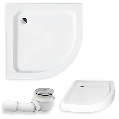 KOLMAN Duschwanne 80x80 cm Viertelkreis mit Schürze - Duschkabinen & -wände – Design-Duschtasse aus langlebigem Sanitäracryl mit flachem Profil für ein komfortables Duscherlebnis und einfache Reinigung.