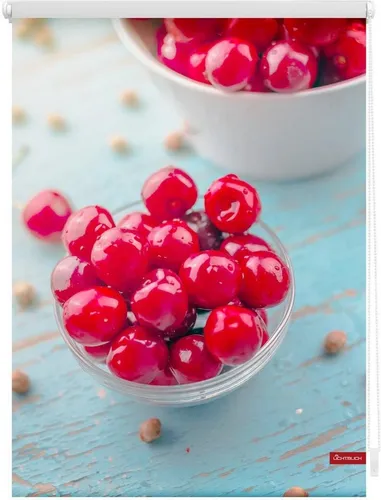 Lichtblick Rollo Klemmfix - Kirschen Rot 70 x 150 cm - Rollo ohne Bohren, ideal für Fensterdekoration in Küche oder Gastronomie. Mit 100% Verdunkelung und einfacher Montage durch Klemmträger – für ein gemütliches Raumbild.