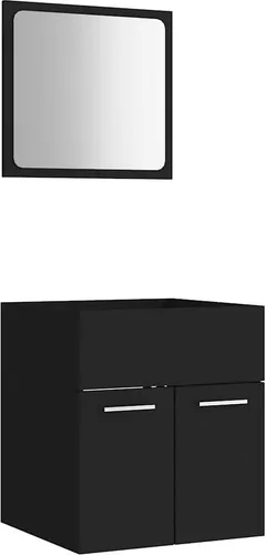 vidaXL 2-tlg. Badmöbel-Set Schwarz Holzwerkstoff von vidaXL