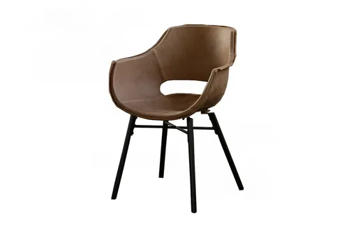 KAWOLA Stuhl ZAJA Exklusiv Esszimmerstuhl Echtleder cognac - Stuhl für Esszimmer, stilvolles Design und hoher Sitzkomfort, aus strapazierfähigem und pflegeleichtem Echtleder gefertigt.