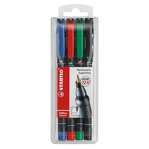 STABILO OHPen universal Folienstifte-Set farbsortiert permanent, 4 St.