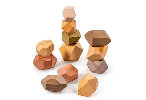 naturling Stapelspielzeug Holz Balancier Bausteine, 12-tlg - Stapelspiele für Kinder ab 5 Jahren, fördert die motorischen Fähigkeiten und die Kreativität durch handgefertigte, nachhaltige Holzbausteine.