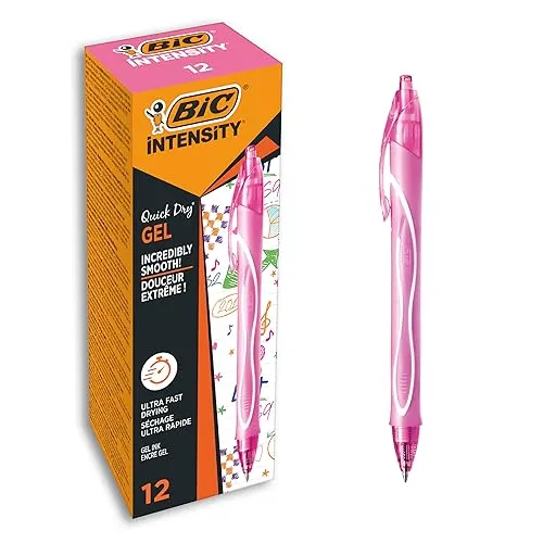 BIC Gel-ocity Quick Dry Gelschreiber - 12 Stück, schnelle und tropffreie Tinte, ideal für Linkshänder und höchsten Schreibkomfort