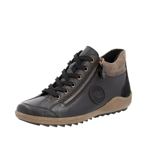 Remonte Damen R1477 Kurzstiefel - Schwarz, 39 EU - Wanderschuhe mit Komfortweite, aus echtem Leder und herausnehmbarer Einlegesohle für optimalen Tragekomfort.