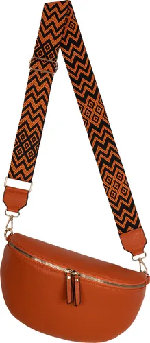Stylische Bauchtasche (60179) Umhängetasche in Orange mit Kunstleder