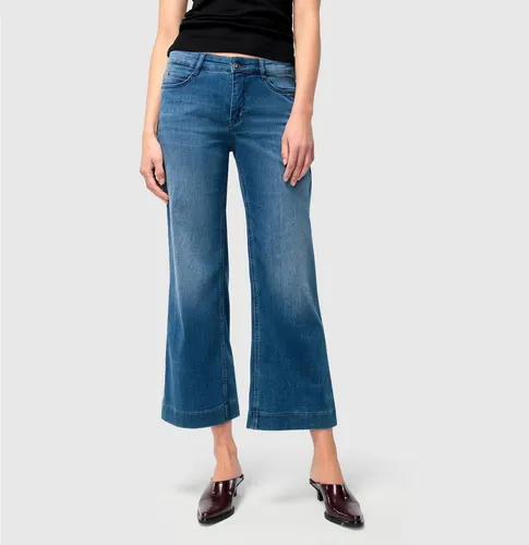 MAC Weite Jeans DREAM WIDE mit Fransen - Casual Jeans in storm blue mit offenen Kanten und Fransen am Saum. Ideal für einen lässigen Look und bequem dank elastischem Material. Perfekt für modebewusste Frauen!
