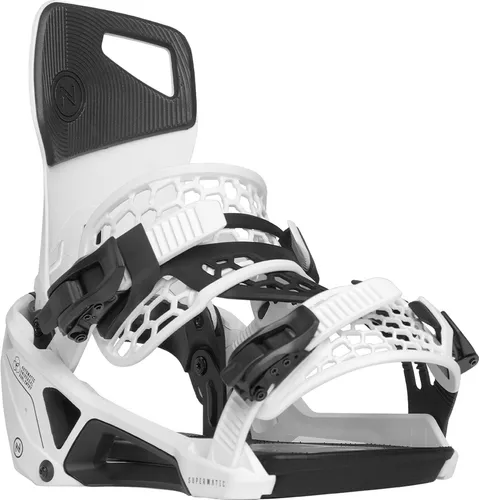 NIDECKER SUPERMATIC Bindung 2025 white - S - Innovative Snowboard Bindung mit selbstschließendem Zwei-Riemen-System, ideal für All-Mountain-Riding und Rider Approved.