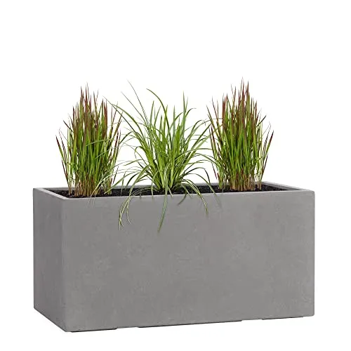 Pflanzwerk® Pflanzkübel TUB Grau 30x60x30cm XXL – Frostbeständig und UV-Schutz - Pflanzenkübel aus hochwertigem Fiberglas, ideal für drinnen und draußen. Frostbeständig und langlebig dank spezieller Imprägnierung. Perfekt für Garten und Balkon.