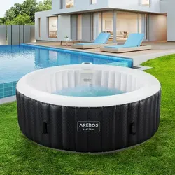AREBOS Aufblasbarer Whirlpool Santorini | 208 cm | LED-Beleuchtung & Heizung