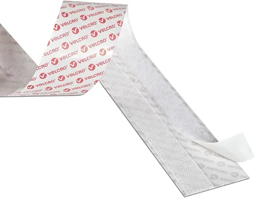 Klettband zum Aufkleben VELCRO 20mm x 25m - Weiß - Bänder, selbstklebendes Klettband in Weiß für vielseitige Anwendungen - ideal zum Fixieren und Organisieren.