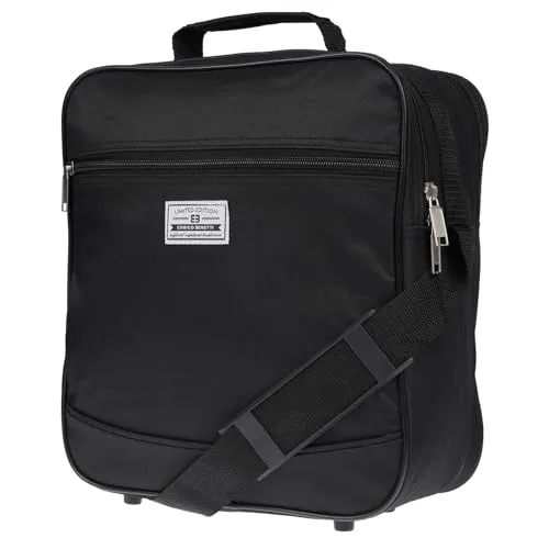 Christian Wippermann große Herren Arbeitstasche Umhängetasche Schwarz - Herren-Schultertasche im Hochformat mit zwei DIN-A4 Hauptfächern und verstellbarem Trageriemen, ideal für Flugbegleiter und den täglichen Einsatz.