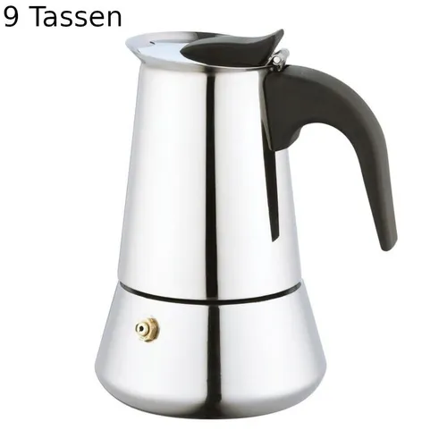 Kinghoff Moka Espressokocher für 4-12 Tassen - Espressokocher & Mokkakannen, aus Edelstahl, schnell aufheizend und spülmaschinenfest, ideal für köstlichen Espresso in nur 2-5 Minuten.