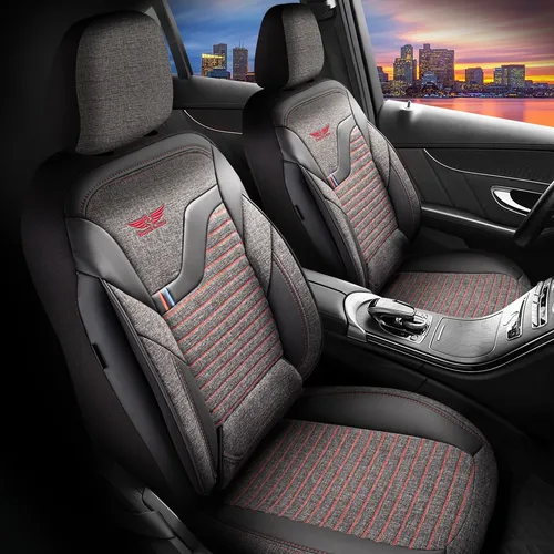 Sitzbezüge passend für für Seat Exeo (Schwarz-Rot)